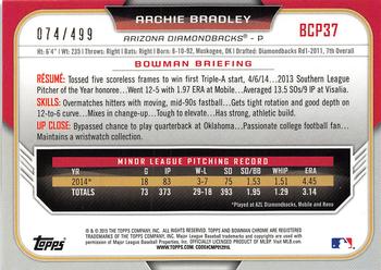 2015 Bowman - Chrome Prospects Refractors #BCP37 Archie Bradley Back