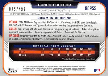 2015 Bowman - Chrome Prospects Refractors #BCP55 Conrad Gregor Back