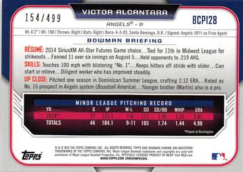 2015 Bowman - Chrome Prospects Refractors #BCP128 Victor Alcantara Back