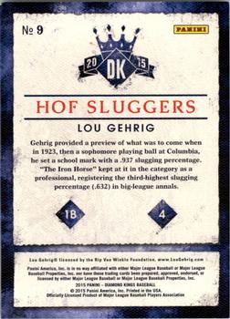 2015 Panini Diamond Kings - HOF Sluggers #9 Lou Gehrig Back
