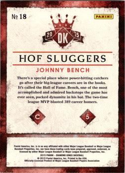 2015 Panini Diamond Kings - HOF Sluggers #18 Johnny Bench Back