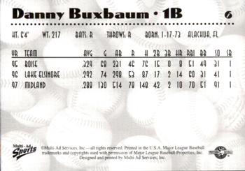 1997 Multi-Ad AA All-Stars #6 Danny Buxbaum Back