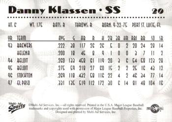 1997 Multi-Ad AA All-Stars #20 Danny Klassen Back