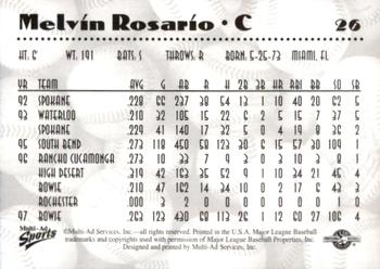 1997 Multi-Ad AA All-Stars #26 Melvin Rosario Back