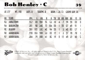 1997 Multi-Ad AA All-Stars #39 Bob Henley Back