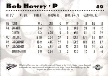 1997 Multi-Ad AA All-Stars #40 Bob Howry Back