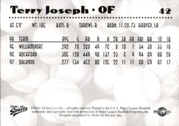 1997 Multi-Ad AA All-Stars #42 Terry Joseph Back