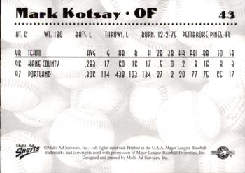 1997 Multi-Ad AA All-Stars #43 Mark Kotsay Back