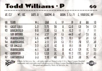 1997 Multi-Ad AA All-Stars #60 Todd Williams Back