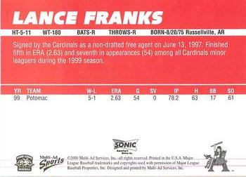 2000 Multi-Ad Arkansas Travelers #NNO Lance Franks Back