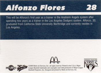 2000 Multi-Ad Cedar Rapids Kernels #28 Alfonzo Flores Back