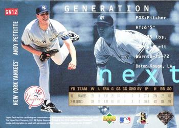 1997 Upper Deck UD3 - Generation Next #GN12 Andy Pettitte Back