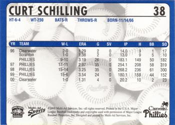 2000 Multi-Ad Clearwater Phillies #NNO Curt Schilling Back