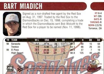 2000 Multi-Ad Erie SeaWolves #NNO22 Bart Miadich Back