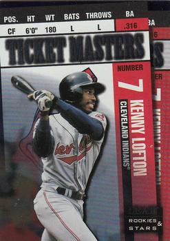 1998 Leaf Rookies & Stars - Ticket Masters #16 Kenny Lofton / Manny Ramirez Front