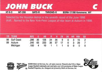 2000 Multi-Ad Michigan Battle Cats #6 John Buck Back