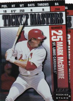 1998 Leaf Rookies & Stars - Ticket Masters Die Cuts #15 Mark McGwire / Brian Jordan Front