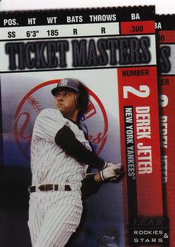 1998 Leaf Rookies & Stars - Ticket Masters Die Cuts #6 Derek Jeter / Andy Pettitte Front