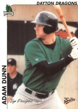 2000 Multi-Ad Midwest League Top Prospects (Numbered) #10 Adam Dunn Front