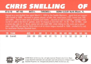 2000 Multi-Ad Midwest League Top Prospects (Numbered) #29 Chris Snelling Back