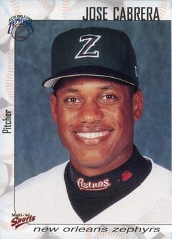 2000 Multi-Ad New Orleans Zephyrs #2 Jose Cabrera Front
