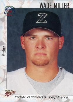 2000 Multi-Ad New Orleans Zephyrs #17 Wade Miller Front