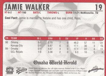 2000 Multi-Ad Omaha Golden Spikes #19 Jamie Walker Back