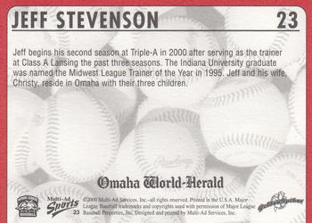 2000 Multi-Ad Omaha Golden Spikes #23 Jeff Stevenson Back