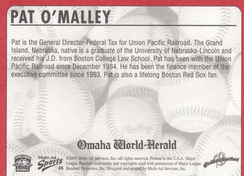 2000 Multi-Ad Omaha Golden Spikes #26 Pat O'Malley Back
