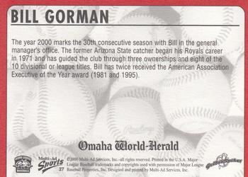 2000 Multi-Ad Omaha Golden Spikes #27 Bill Gorman Back