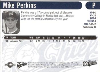2000 Multi-Ad Peoria Chiefs #NNO Mike Perkins Back