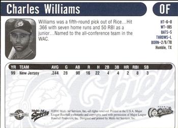 2000 Multi-Ad Peoria Chiefs #NNO Charles Williams Back