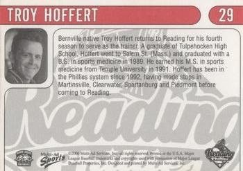 2000 Multi-Ad Reading Phillies #29 Troy Hoffert Back
