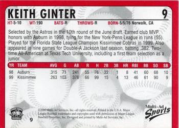 2000 Multi-Ad Round Rock Express #9 Keith Ginter Back
