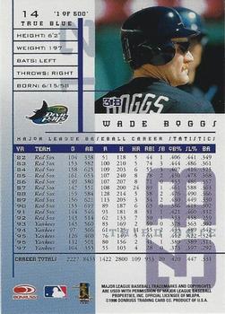 1998 Leaf Rookies & Stars - True Blue #14 Wade Boggs Back