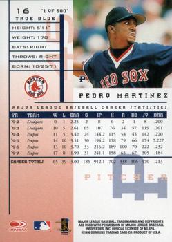 1998 Leaf Rookies & Stars - True Blue #16 Pedro Martinez Back