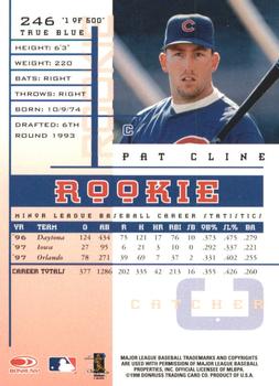 1998 Leaf Rookies & Stars - True Blue #246 Pat Cline Back