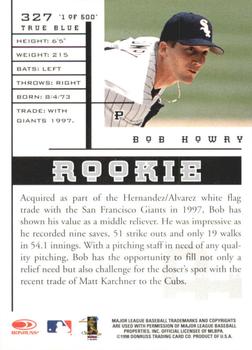 1998 Leaf Rookies & Stars - True Blue #327 Bob Howry Back
