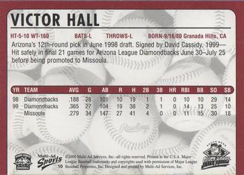 2000 Multi-Ad South Bend Silver Hawks #10 Victor Hall Back