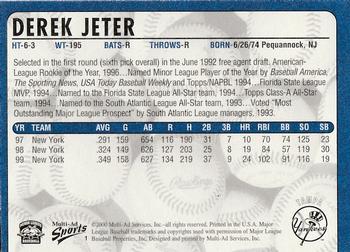 2000 Multi-Ad Tampa Yankees #NNO Derek Jeter Back