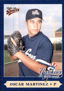 2000 Multi-Ad Staten Island Yankees #18 Oscar Martinez Front
