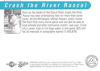 2000 Multi-Ad West Michigan Whitecaps #NNO Crash the River Rascal Back