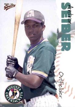 2001 Multi-Ad Augusta GreenJackets #20 Antron Seiber Front