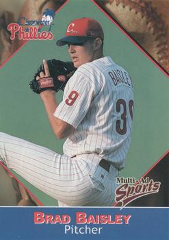 2001 Multi-Ad Clearwater Phillies #2 Brad Baisley Front