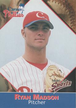 2001 Multi-Ad Clearwater Phillies #19 Ryan Madson Front