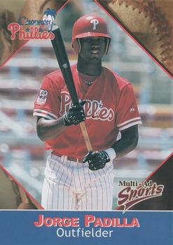 2001 Multi-Ad Clearwater Phillies #20 Jorge Padilla Front
