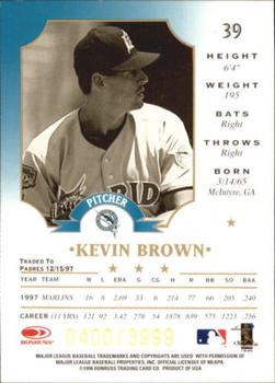 1998 Leaf - Fractal Foundations #39 Kevin Brown Back