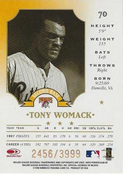 1998 Leaf - Fractal Foundations #70 Tony Womack Back