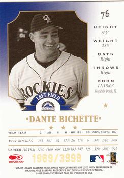 1998 Leaf - Fractal Foundations #76 Dante Bichette Back