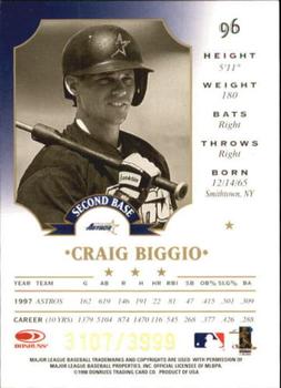1998 Leaf - Fractal Foundations #96 Craig Biggio Back